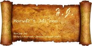 Horvát János névjegykártya